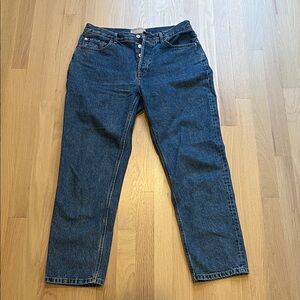 EUC Everlane Indigo “Cheeky” Jeans sz 30 regular high rise loose fit button fly